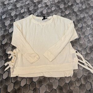Forever 21 Cream Textured Knit Top